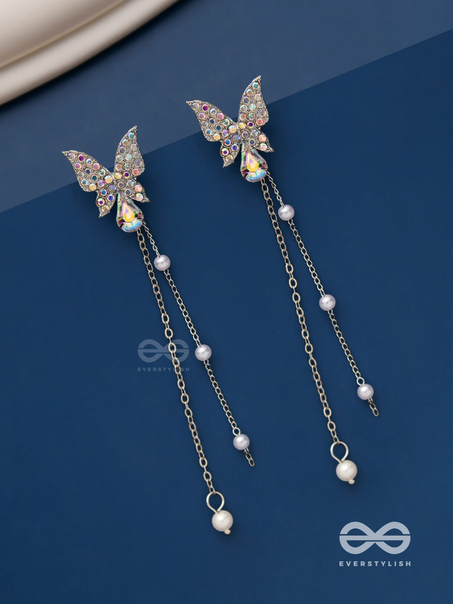 Morning Mist- Butterfly Dangling Earrings