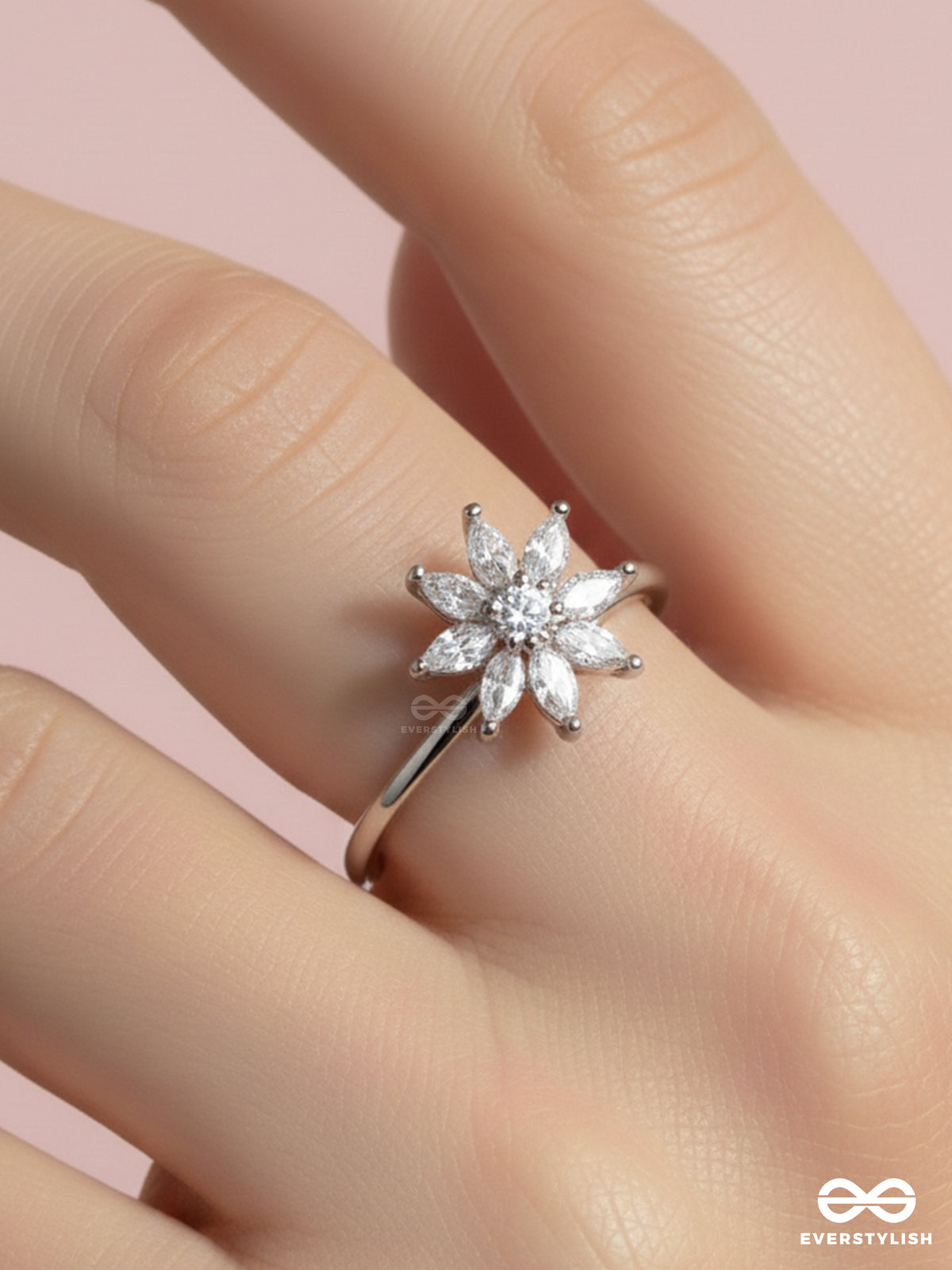 Celestial Spark - Dazzling Spinner Silver Ring