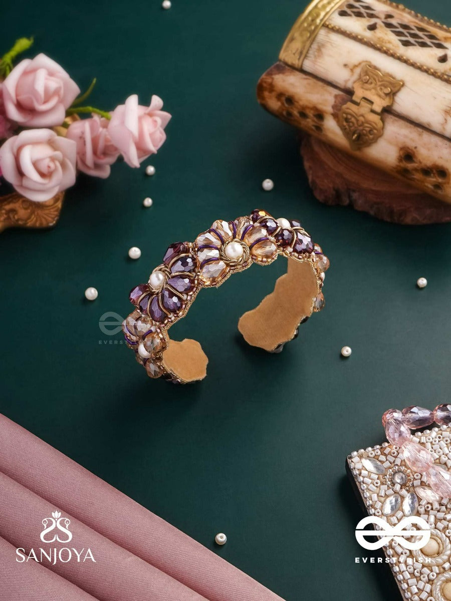 Shyamalika - Dark Bloom A Floral-Inspired Bracelet Adorned With Dark-Hued Gemstones And Pearls