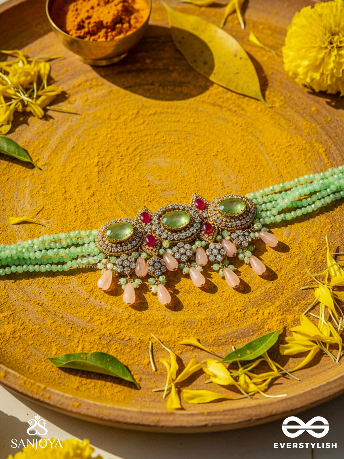 Pankhuri Dhara - Suhana Khan Inspired Neckpiece Featuring Cascading Pink Beads And Sparkling Gemstones