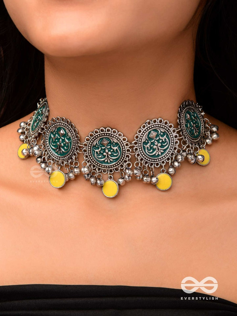Golden Dusk - Traditional Oxidised Necklace