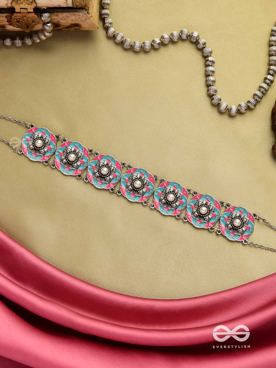 Lotus Dream- Vibrant Enameled Tribal Choker
