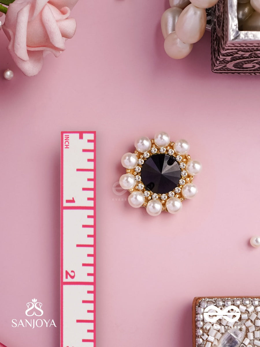 Ratriratna - Alia Bhatt Inspired Earrings With A Black Stone And Pearls, Symbolizing Purity And Elegance