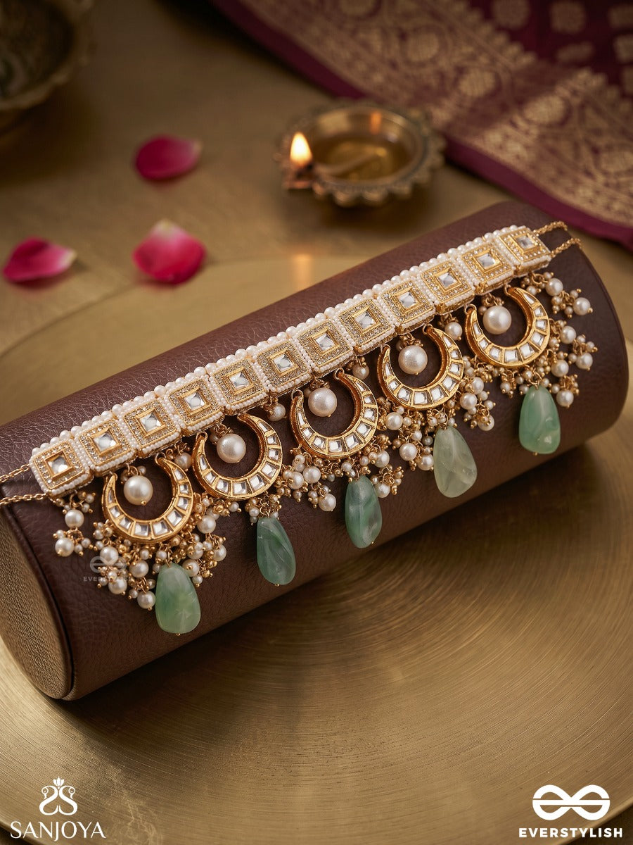 Vasuchakra - Treasured Circles - Festive Necklace With Ornamental Loops And Drop Accents