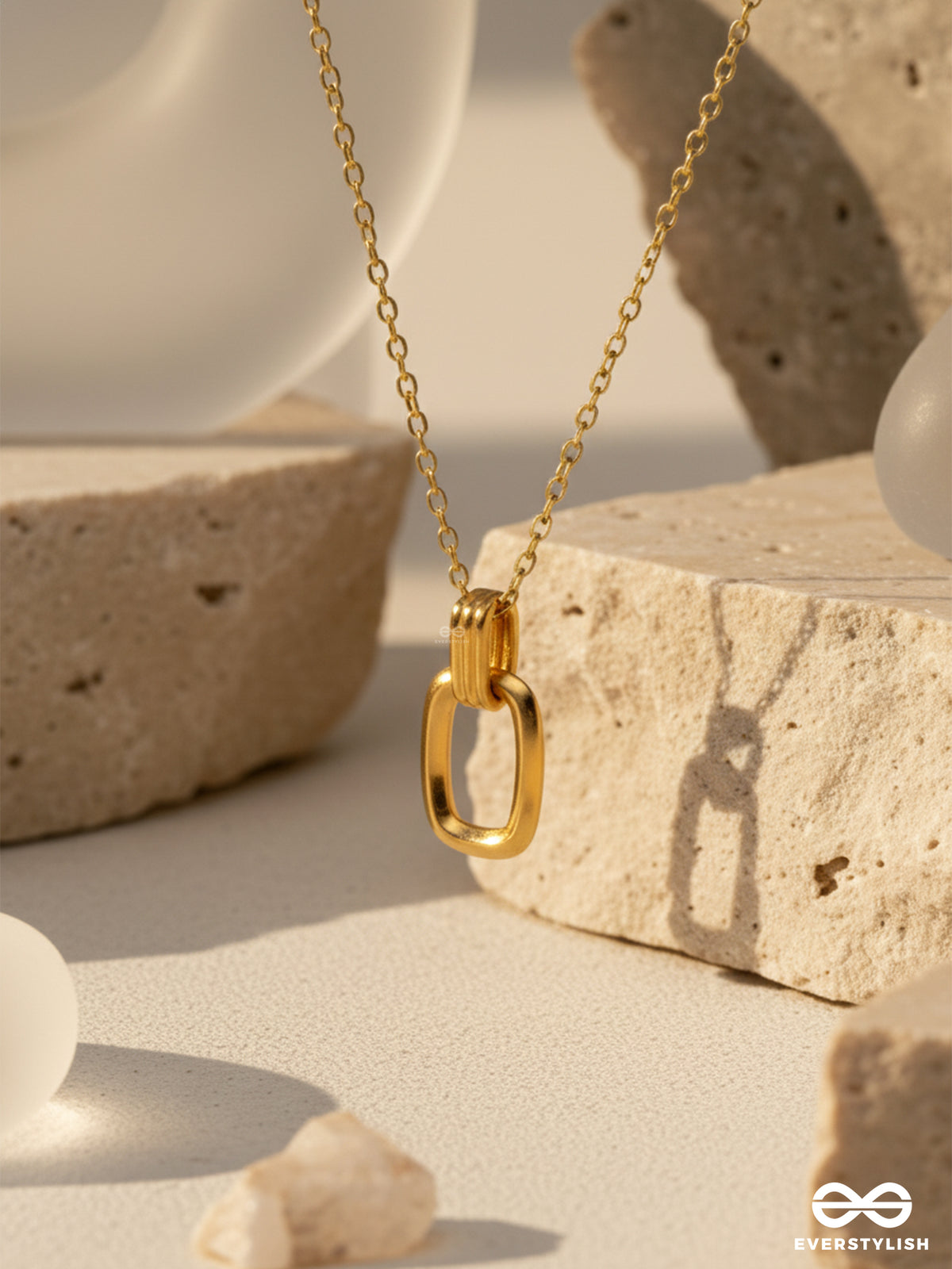 Dainty Darling - Stainless Steel Anti-Tarnish Rectangle Pendant Necklace