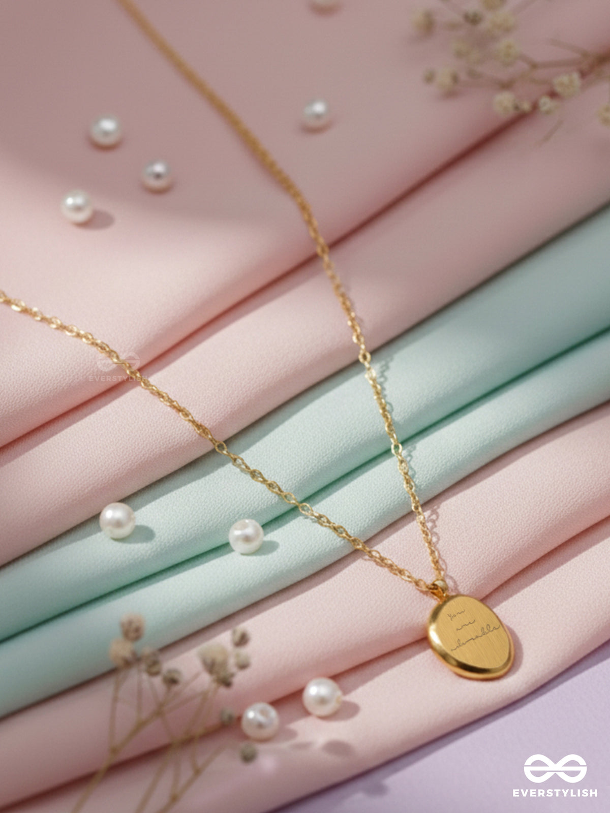 Golden Keepsake - Stainless Steel Anti-Tarnish Engraved Neckpiece