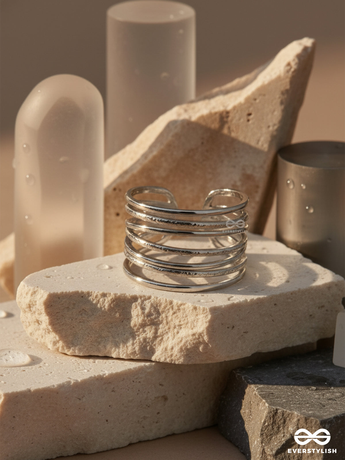 Realm Of Infinity - Stainless Steel Silver Plated Hypoallergenic And Anti-Tarnish Ring