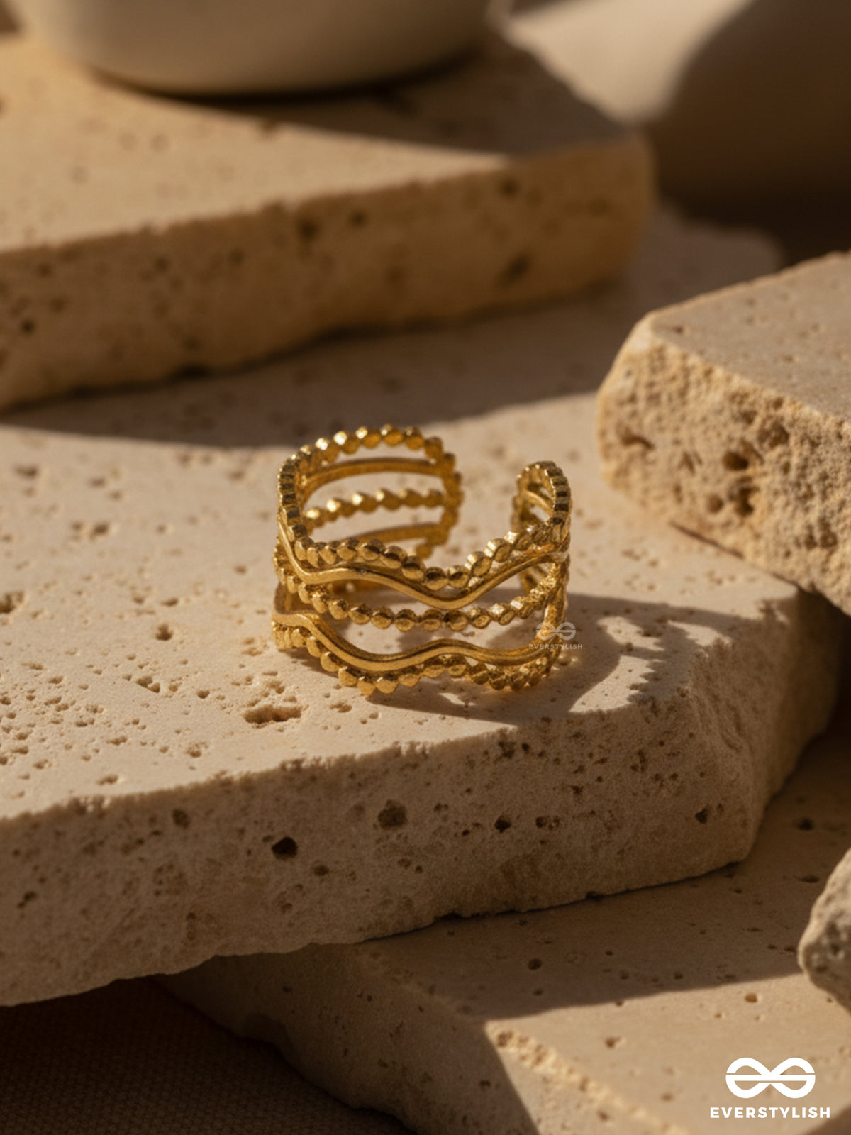 Zig- Zag Grace - Stainless Steel Anti-Tarnish Statement Ring