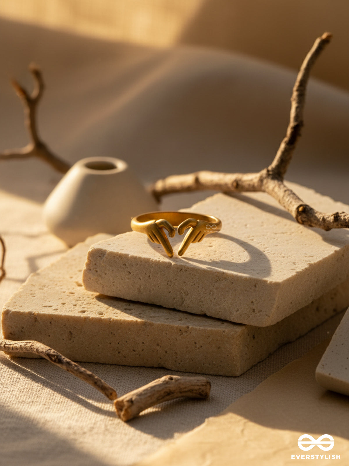 I Heart You- Stainless Steel Anti-Tarnish Golden Ring