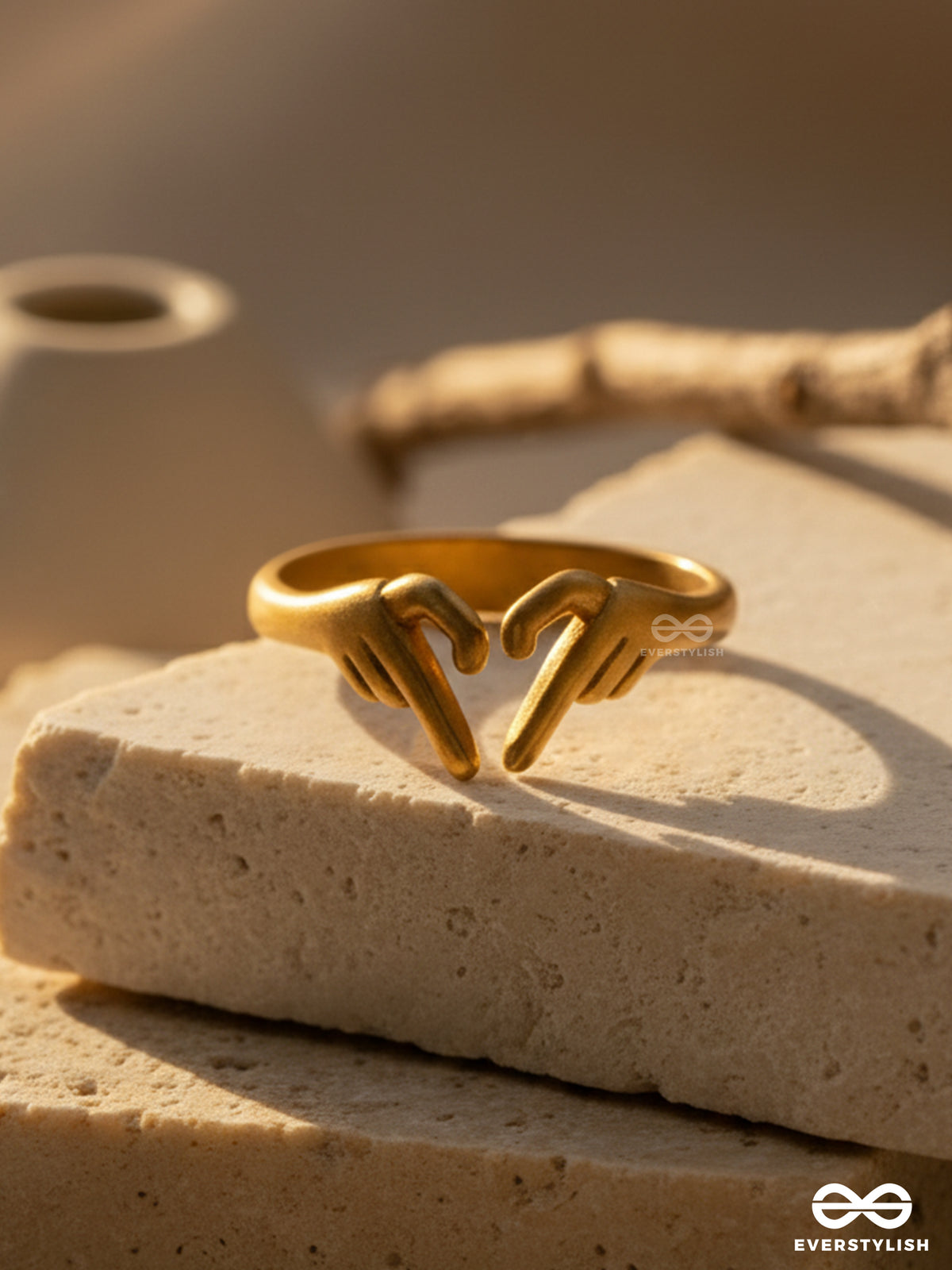 I Heart You- Stainless Steel Anti-Tarnish Golden Ring