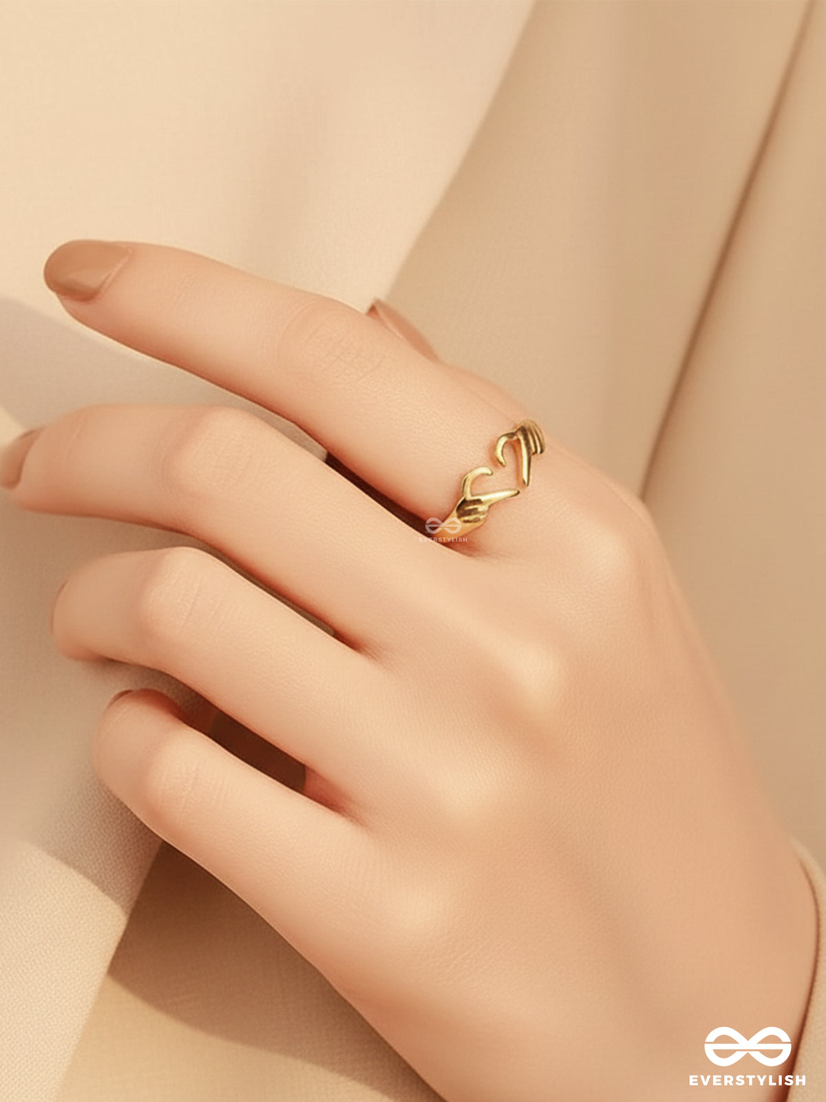 I Heart You- Stainless Steel Anti-Tarnish Golden Ring