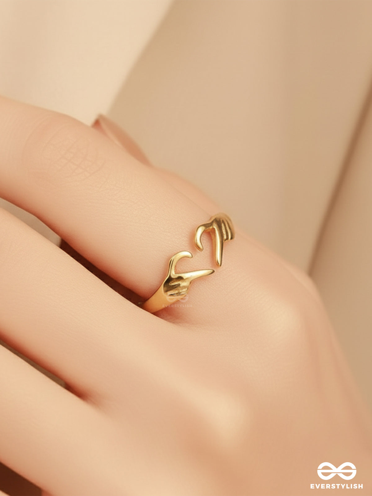 I Heart You- Stainless Steel Anti-Tarnish Golden Ring