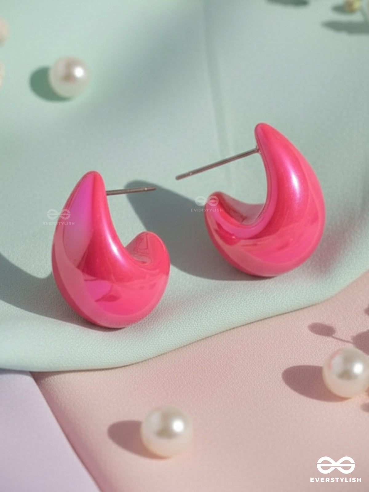 Pink Gloss Glaze- Bold, Glossy, And Funky Statement Studs