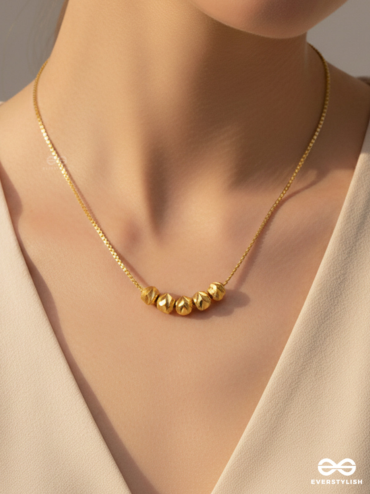 Gilded Grace- Classic Golden Bead Pendant