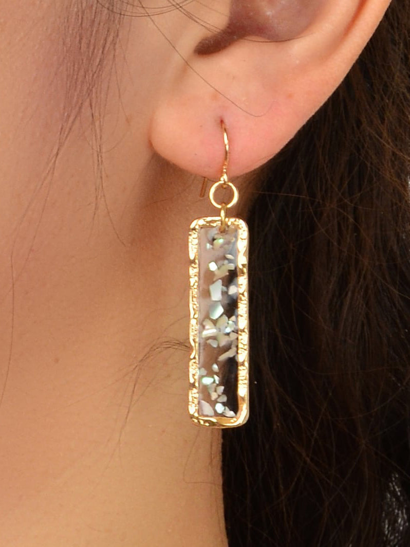 Golden Mirage - Glitter Resin Earrings