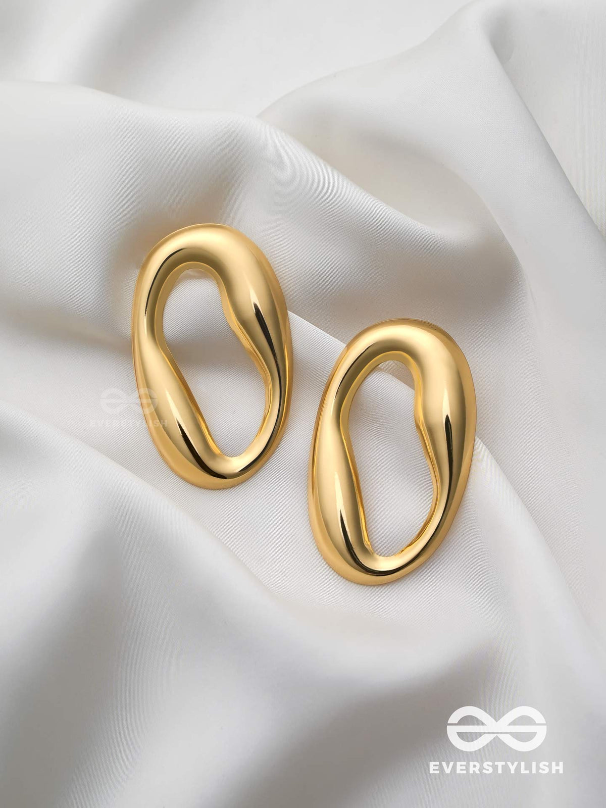 Loops Of Glamour - Golden Twisted Hoop Earrings