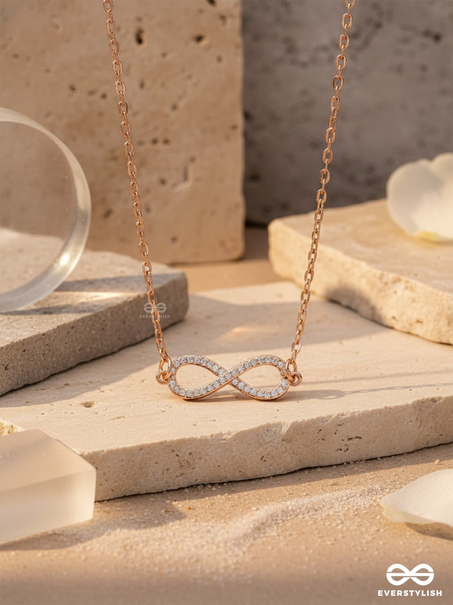 To Infinity And Beyond - Cubic Zirconia Pendant Necklace With Anti-Tarnish Coating