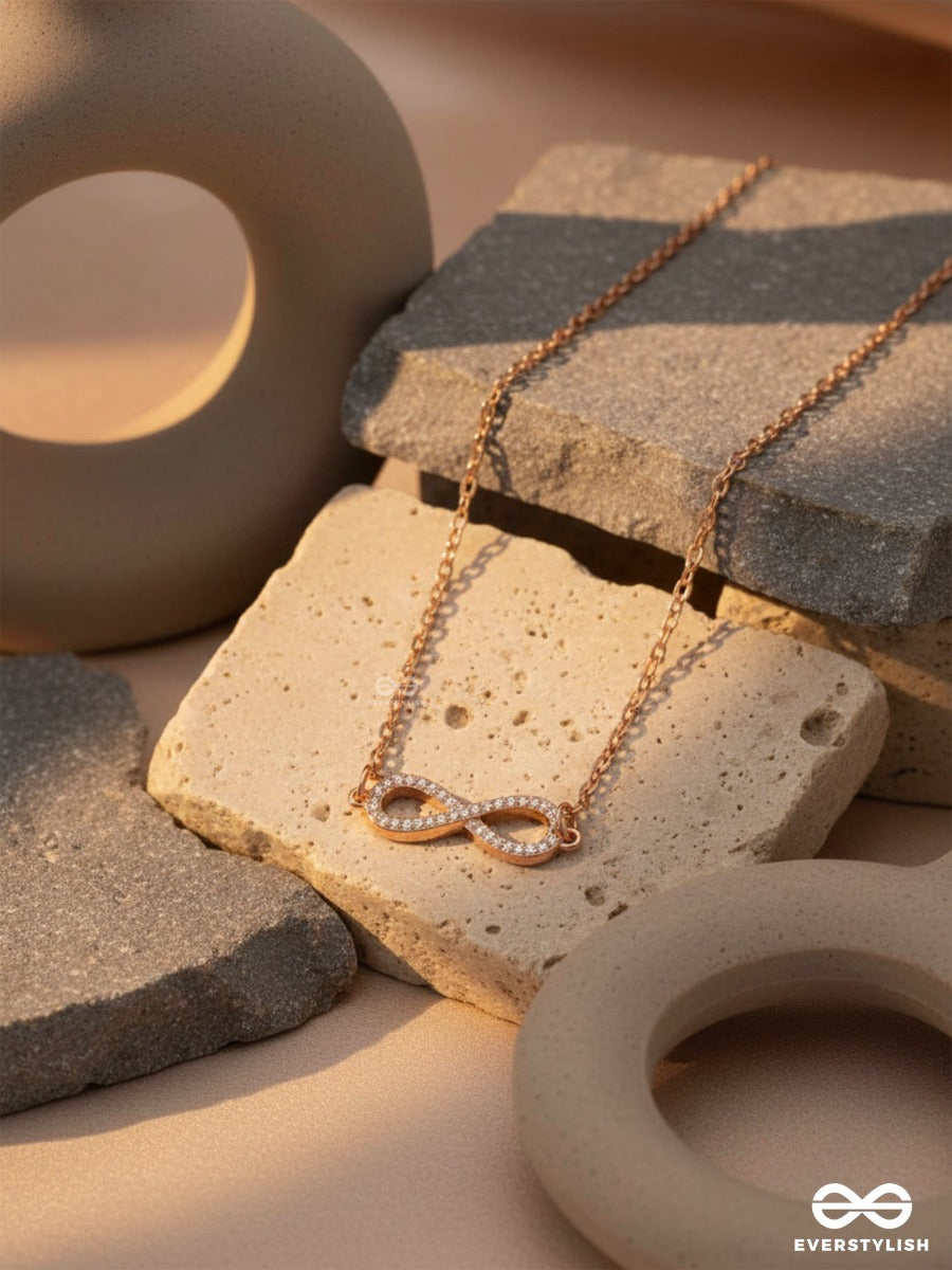 To Infinity And Beyond - Cubic Zirconia Pendant Necklace With Anti-Tarnish Coating