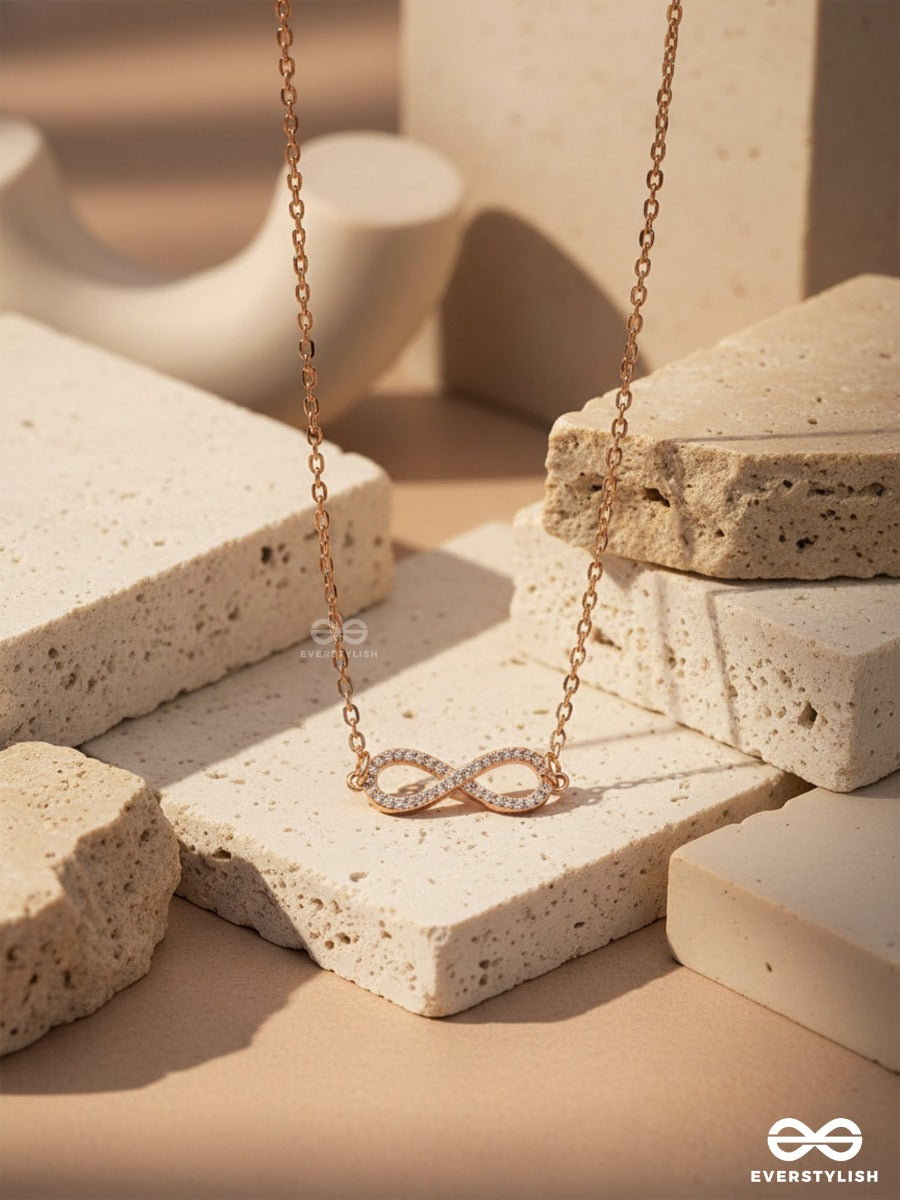 To Infinity And Beyond - Cubic Zirconia Pendant Necklace With Anti-Tarnish Coating
