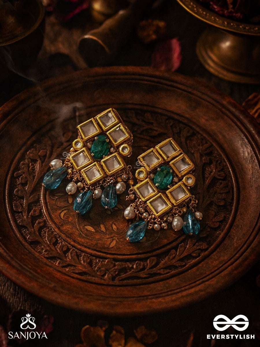 Samudrashanta - Calmness Of The Ocean - Hand Embroidered Bridal Kundan Set With Choker Neckpiece, Earrings And Maangtika