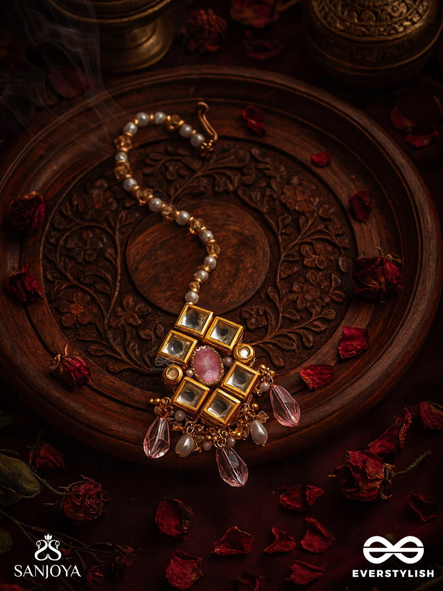 Samruddhimala - Garland Of Prosperity - Hand Embroidered Bridal Kundan Set With Choker Neckpiece, Earrings And Maangtika
