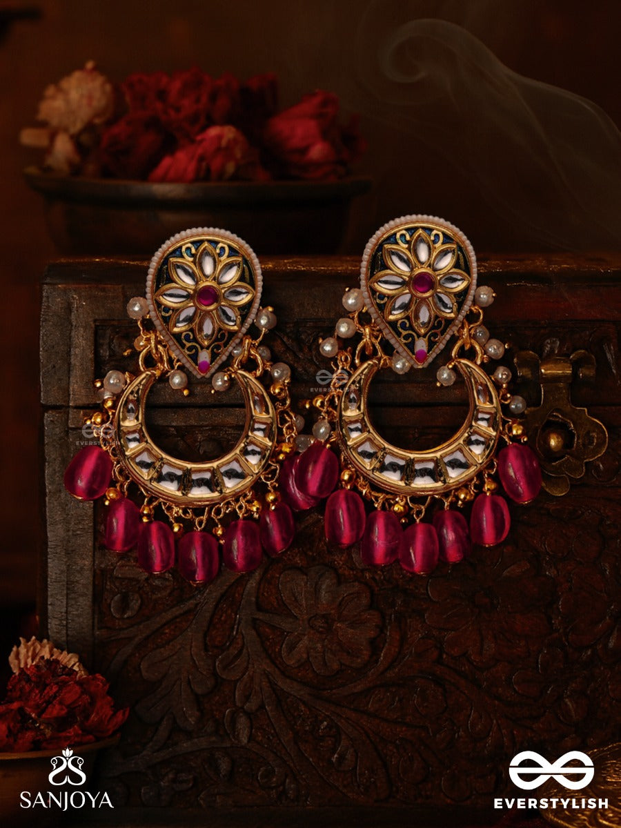Rajatilaka - Royal Crown - Hand Embroidered Bridal Kundan Set With Choker Neckpiece, Earrings And Maangtika