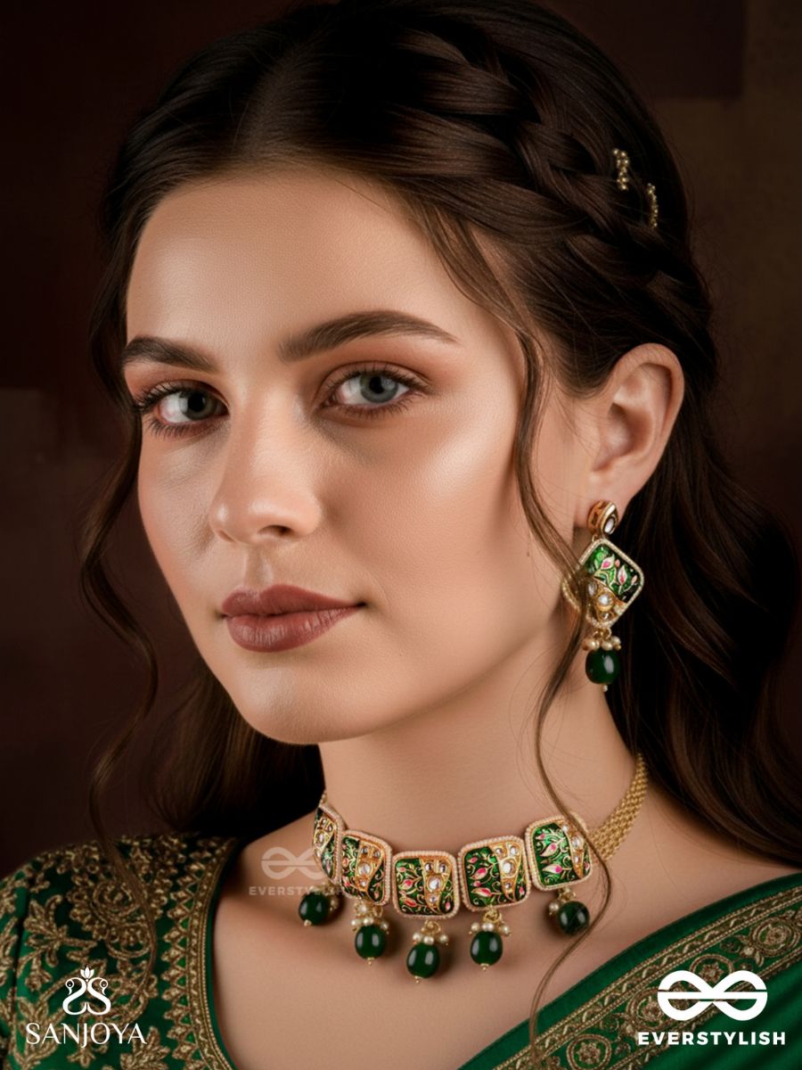 Vanashree - Queen Of The Forest- Handmade Kundan Set With Necklace And Earrings