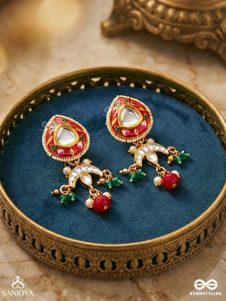 Anuprita - Divinely Adorned - Traditional Kundan Earrings With Pearl And Beads