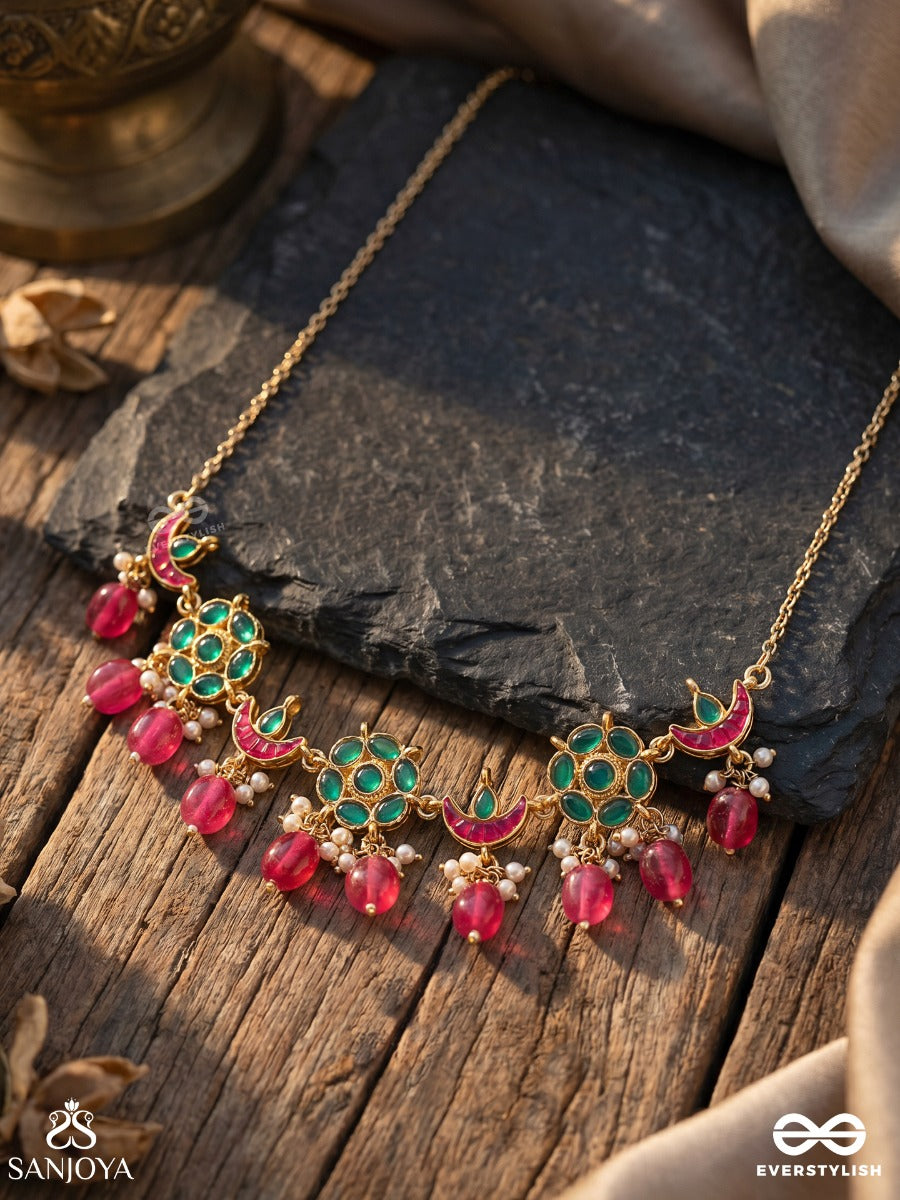 Anuraga - Love's Embrace - Heritage-Inspired Kundan Polki Choker With Dainty Beaded Drops