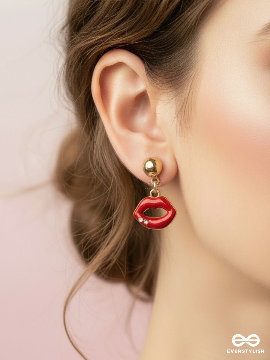 Kiss & Bling - Playful Lip-Shaped Earrings