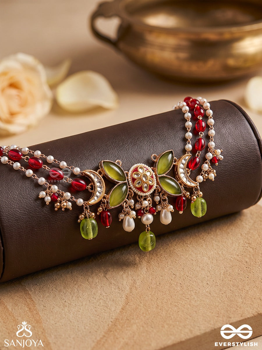 Gaurisha - Sacred Grace - Elegant Necklace With Structured Form And Cascade Details