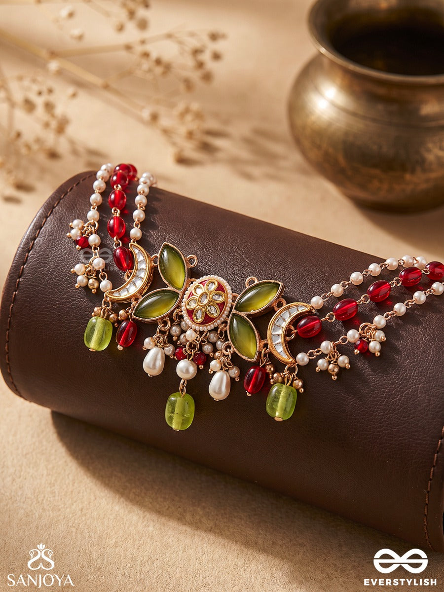 Gaurisha - Sacred Grace - Elegant Necklace With Structured Form And Cascade Details