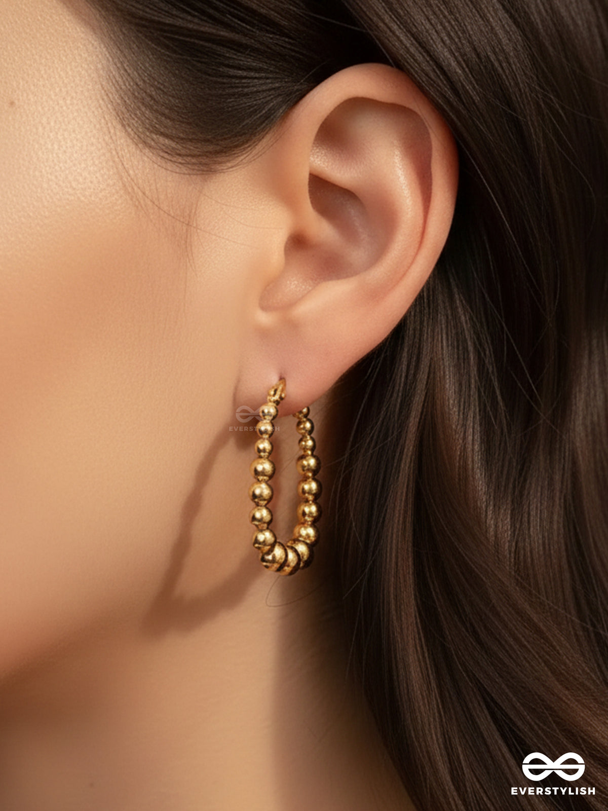 Sunburst Hoops - Delicate Drop-Shaped Stainless Steel Earrings