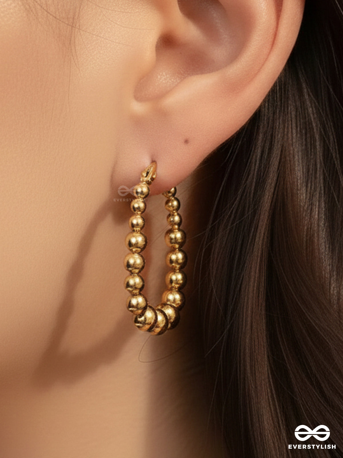 Sunburst Hoops - Delicate Drop-Shaped Stainless Steel Earrings