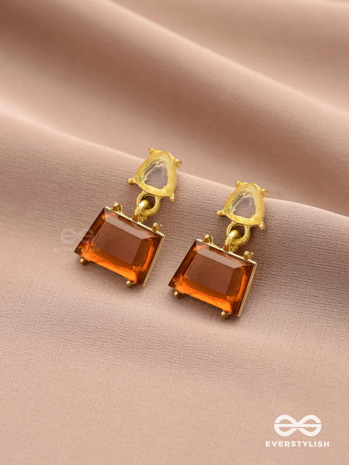 Honey Drop- Elegant Drop Earrings With Warm Amber Gemstones