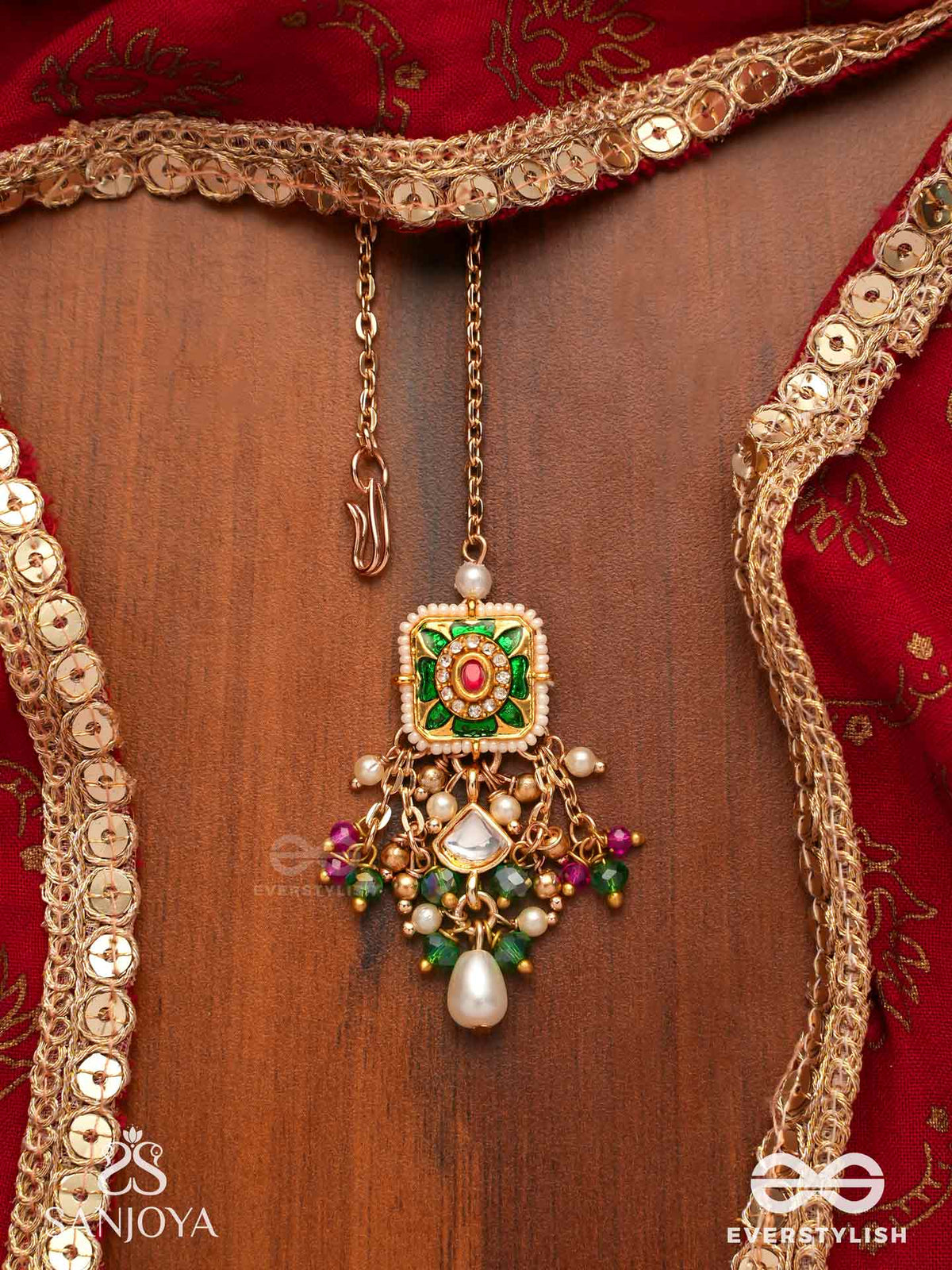 Raniraga - Queen's Melody- Exquisite Kundan Set With Neckpiece, Earrings And Maangtika