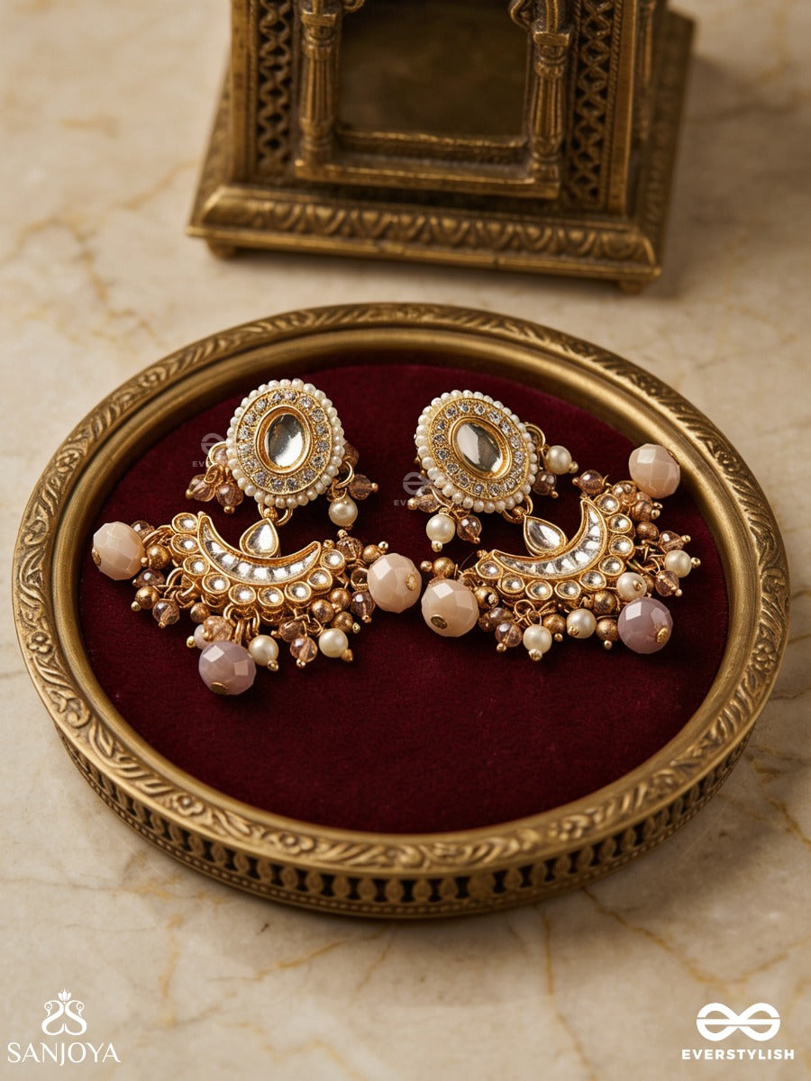 Swarnika - Golden Glimmer - Kundan Chandbali With Lustrous Pearl Drops
