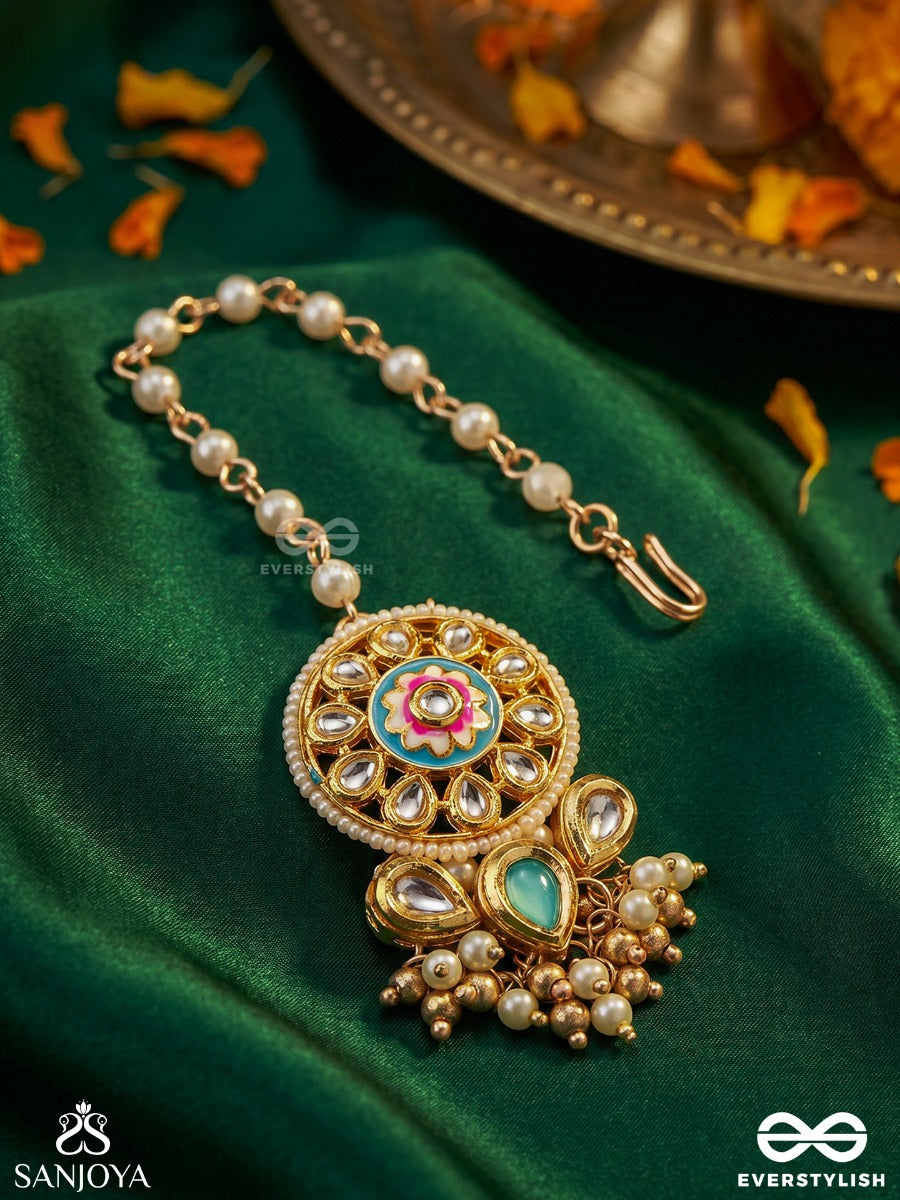 Taralprabha - Liquid Radiance - Elegant Maangtika With Ornamental Form And Dangling Elements