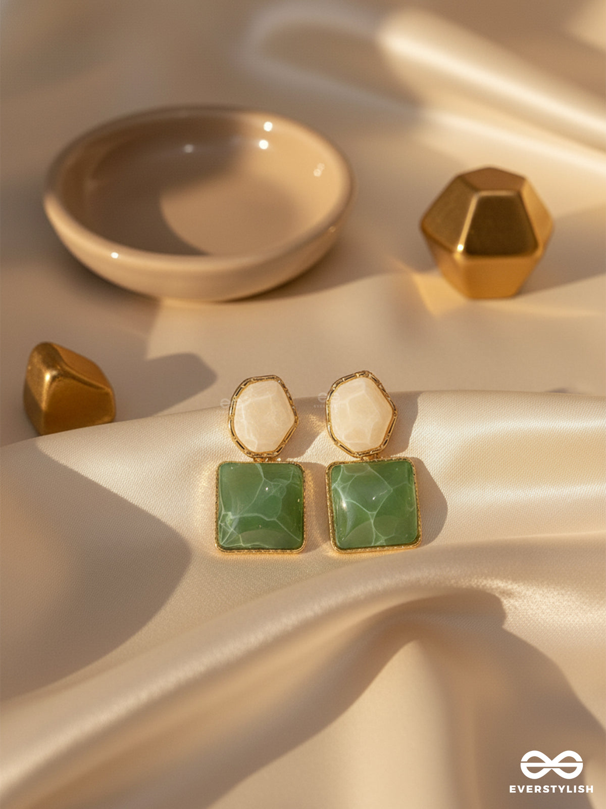 Lime Twist- Layful Colorblock Earrings