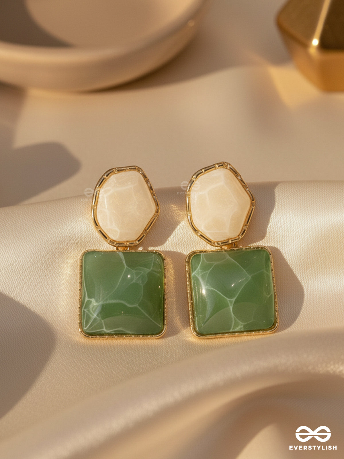 Lime Twist- Layful Colorblock Earrings