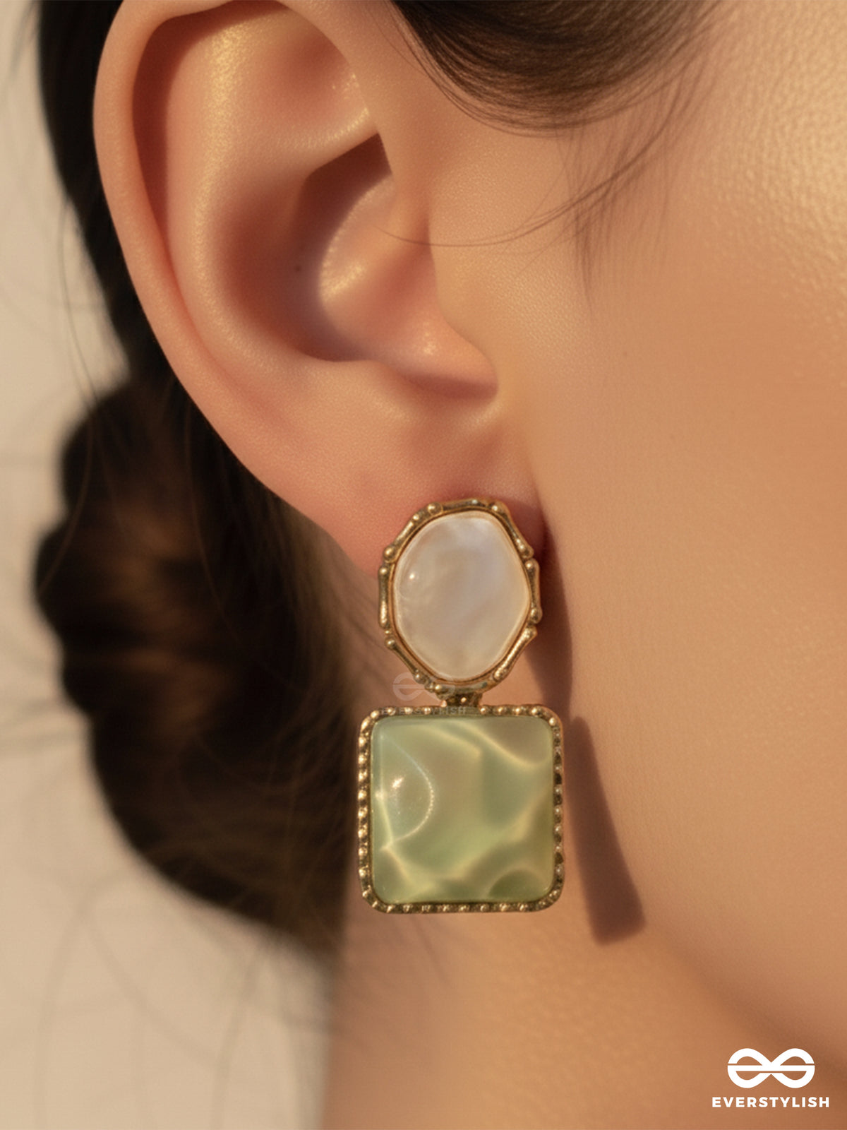 Lime Twist- Layful Colorblock Earrings