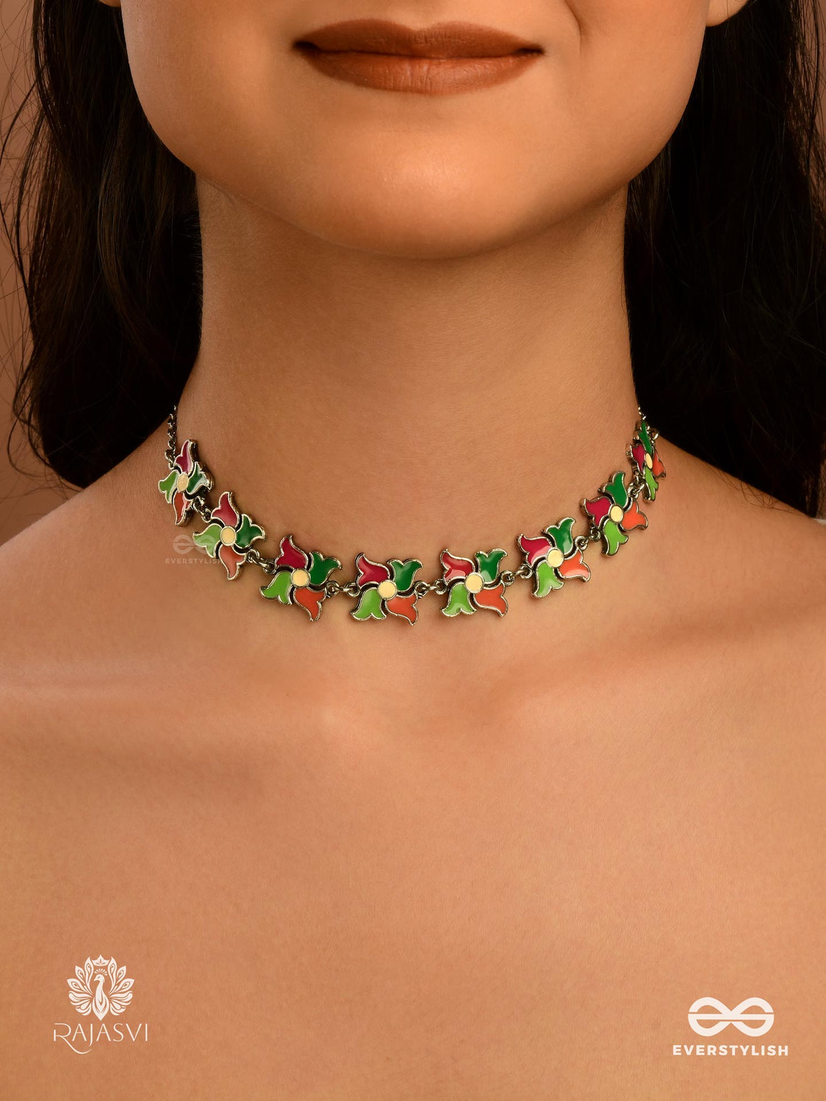 Festive Flurry - Vibrant Petal Link Choker