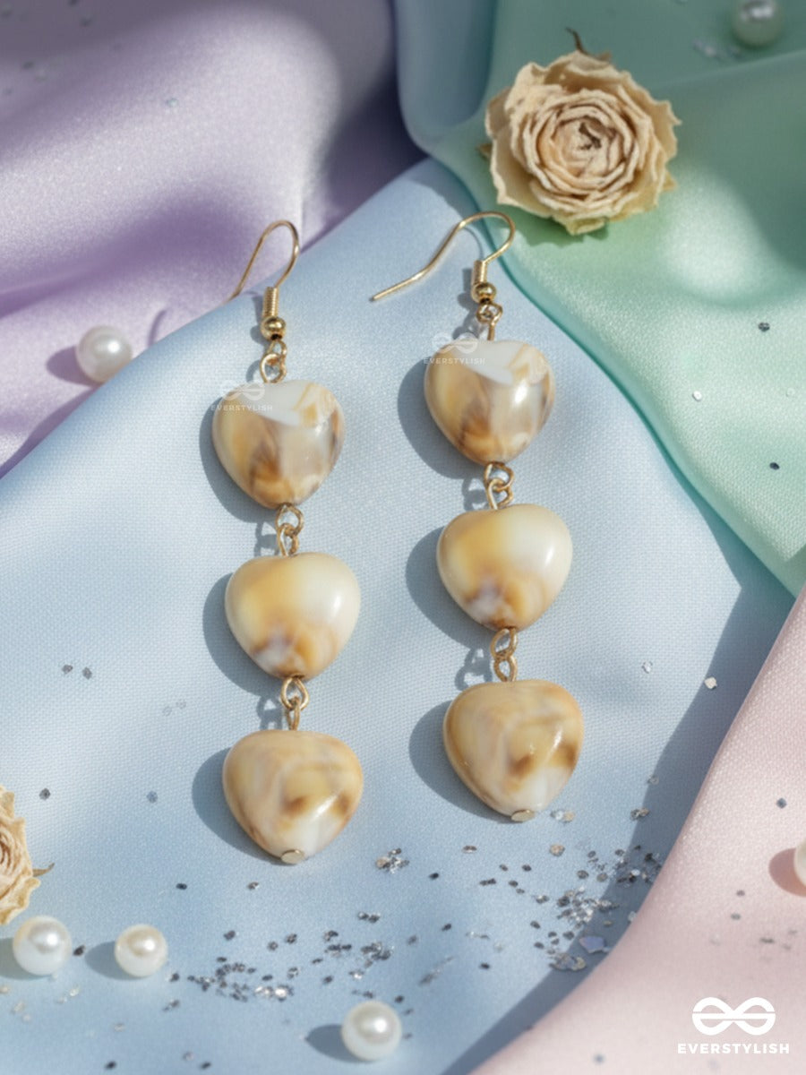 Sandy Hearts - Earthy Tone Heart Drop Sandstone Earrings