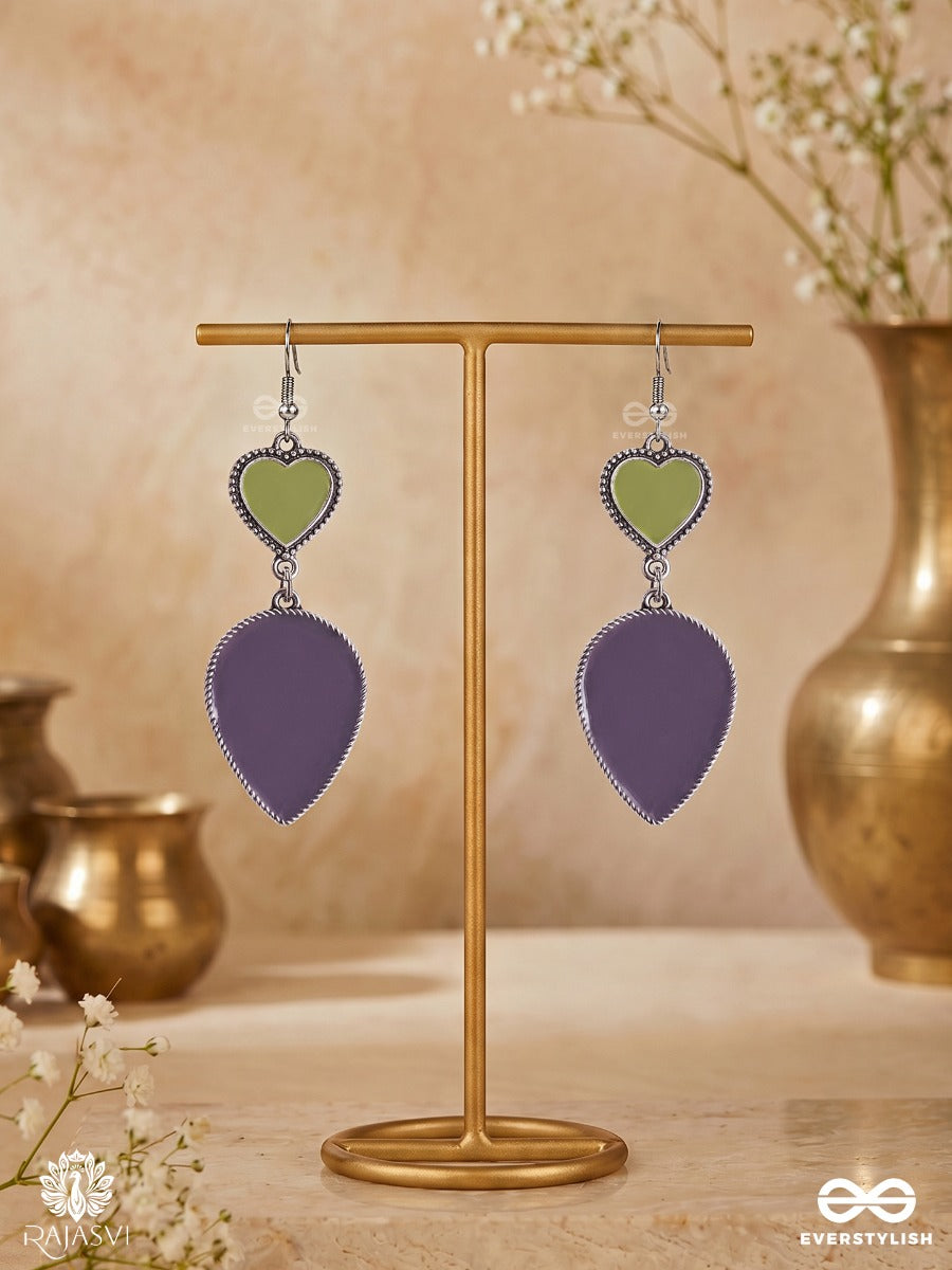 Hearted Haze - Oxidised Heart Drop Earring