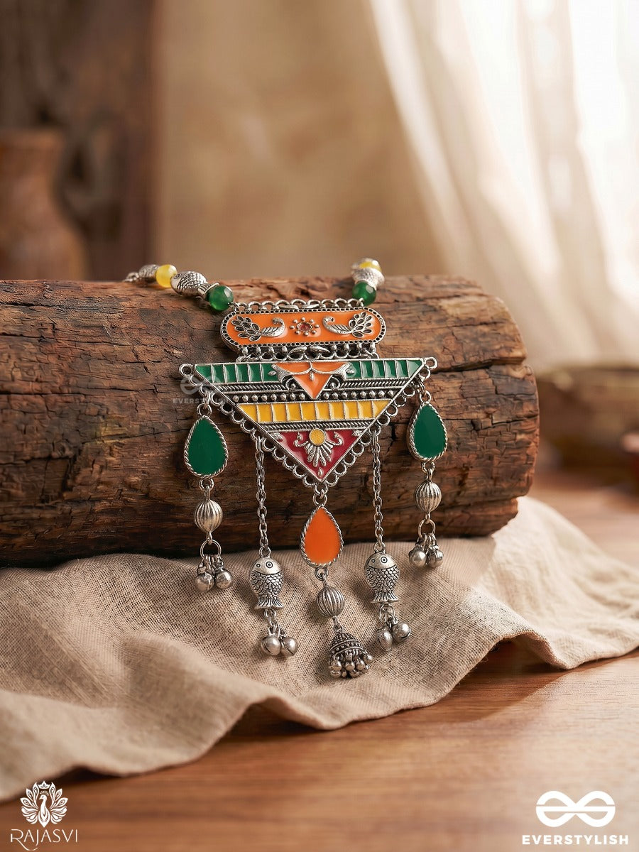 Mirage Muse - Oxidised Enamelled Statement Necklace