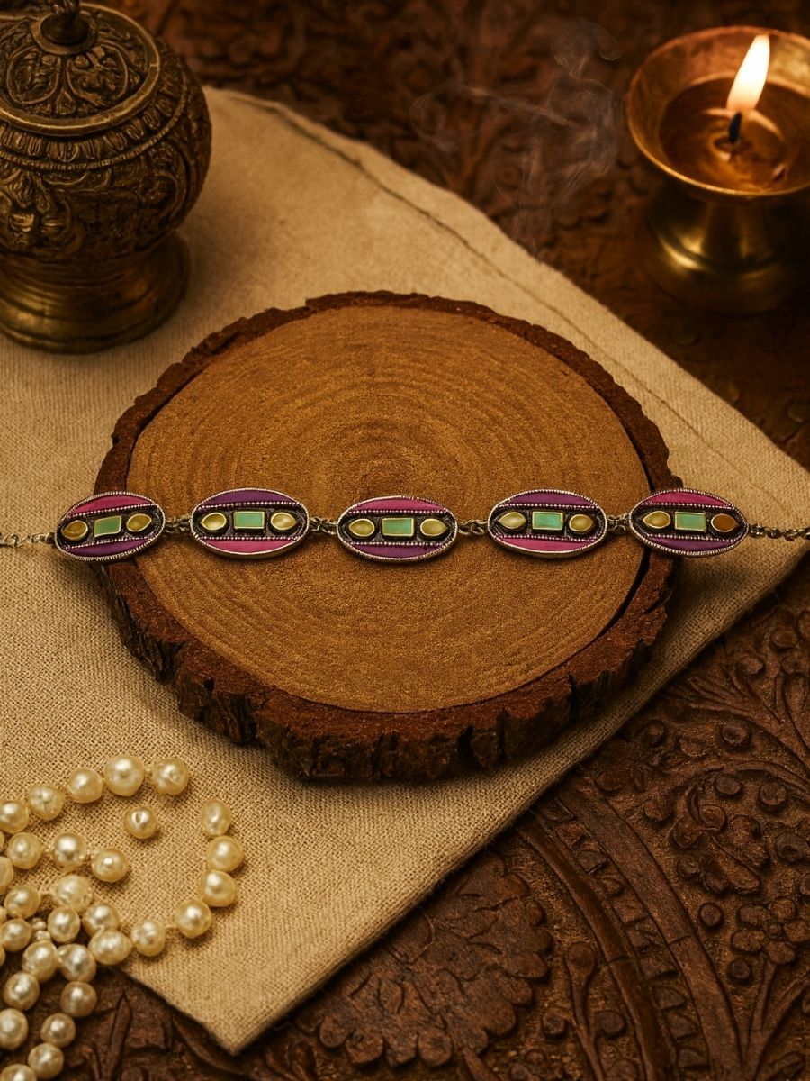 Retro Beat - Funky Enamelled Vintage Oxidised Choker