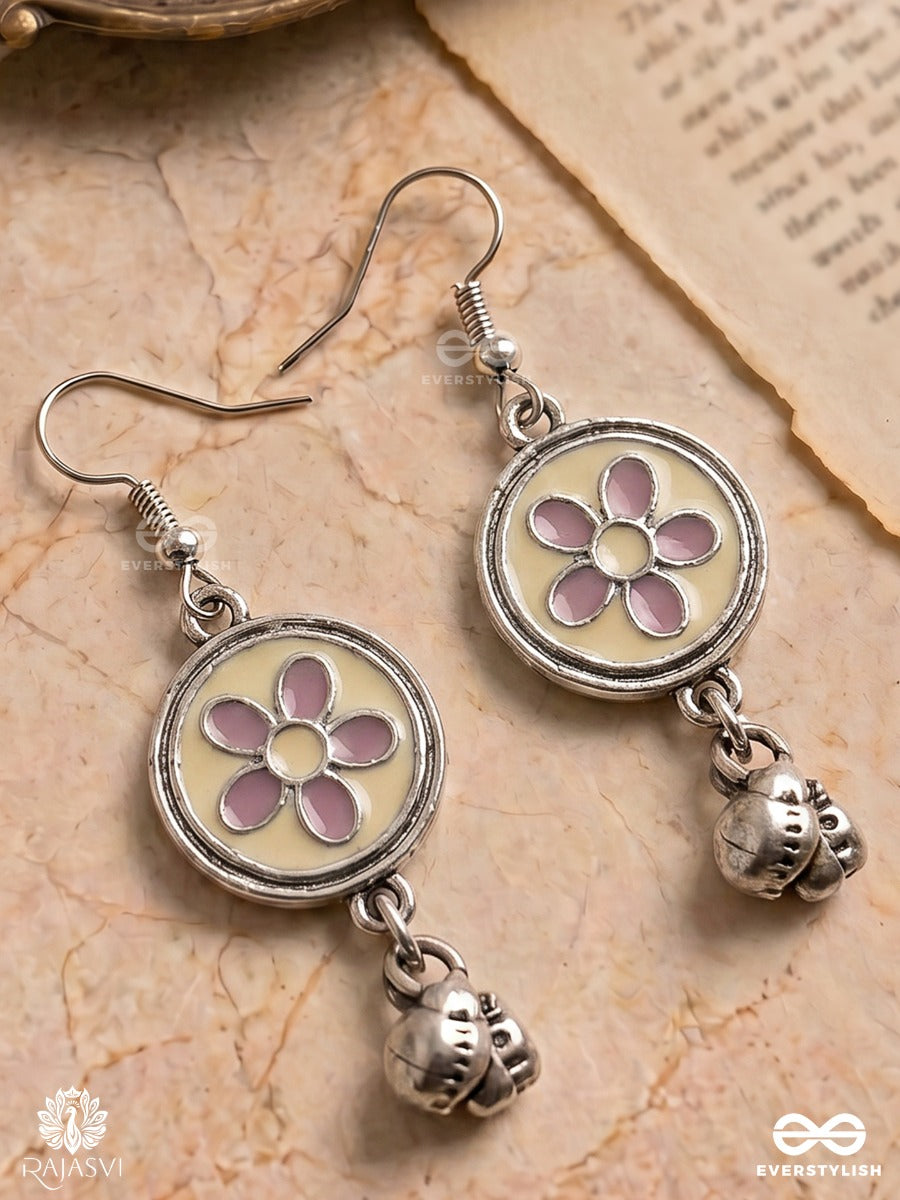 Daisy Bells - Enamelled Floral Oxidised Earring