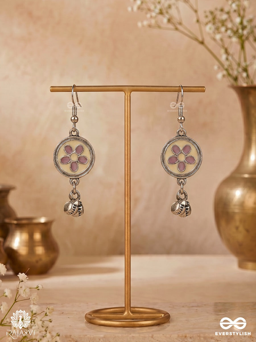Daisy Bells - Enamelled Floral Oxidised Earring