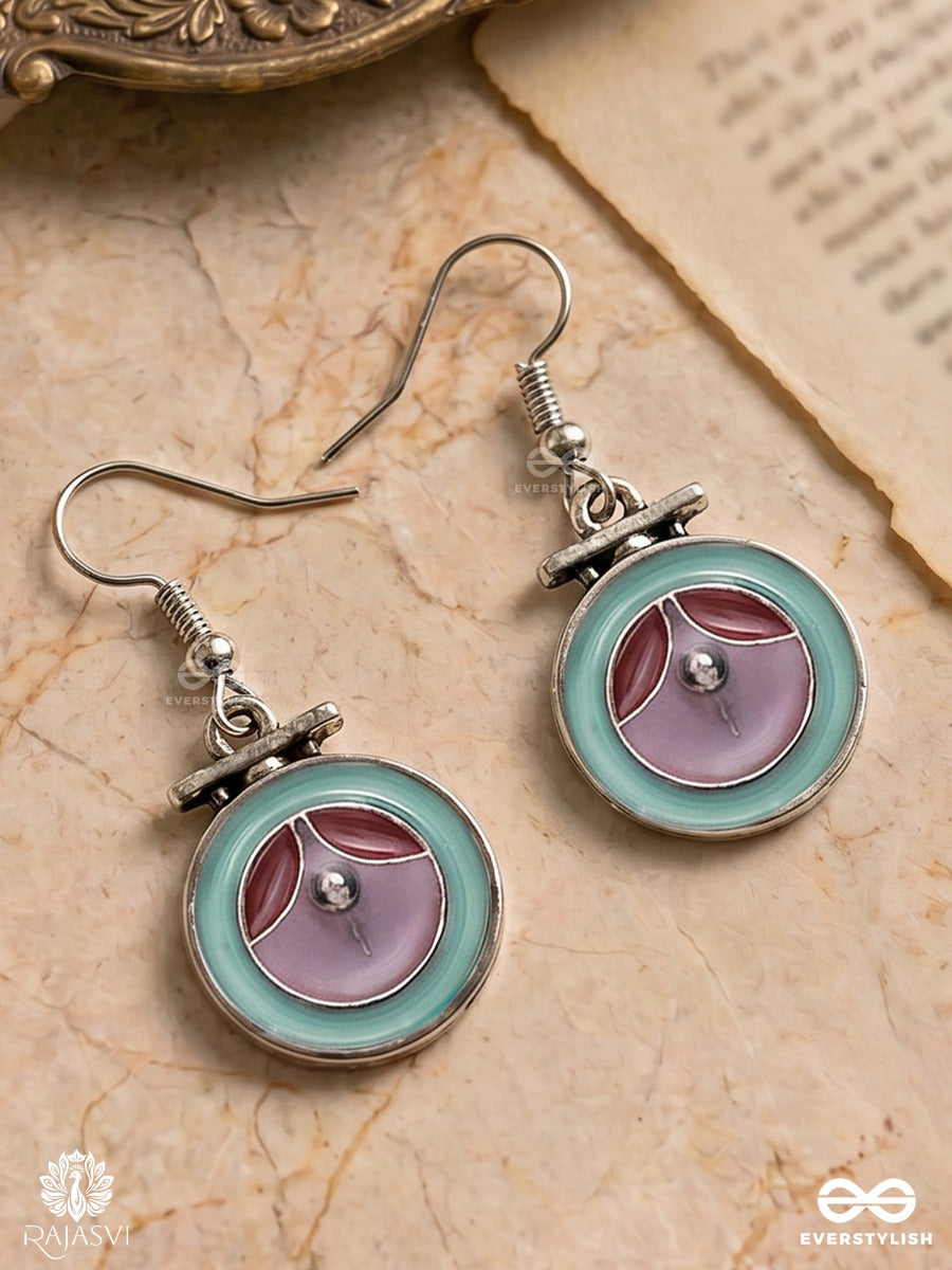 Candy Swirl - Circular Enamelled Oxidised Earring