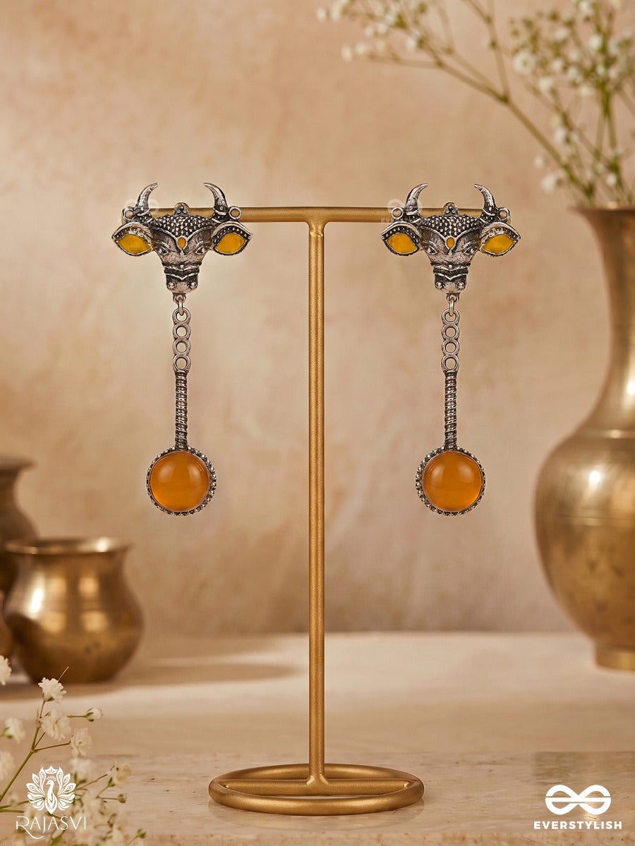 Divine Graze - Oxidised Nandi Earrings